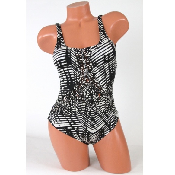 (NWT) Dolce Vita Women's Jungle Beat Macrame One Piece Tank Swimsuit Wipped M - Picture 7 of 11